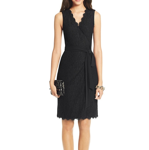 chinese dress ladies Diane von Furstenberg Julianna Lace Wrap Maxi Dress in Black